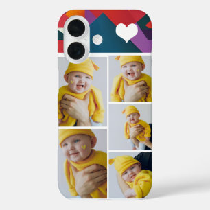 Personalised Photo Collage With Heart iPhone 16 Case