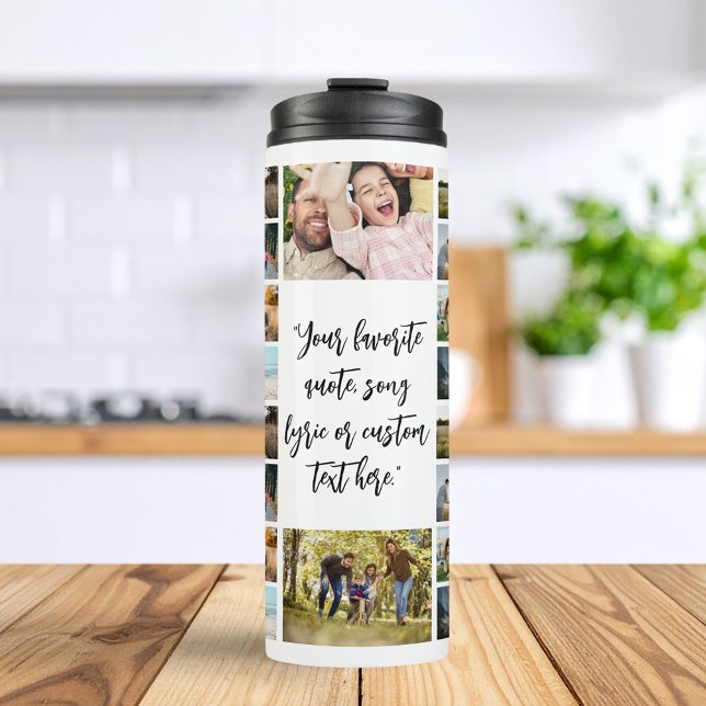 Personalised Photo Collage With Quote Thermal Tumbler (Creator Uploaded)