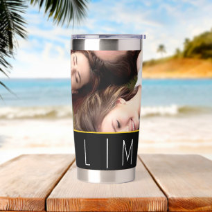 Personalised photo  colour block  insulated tumbler