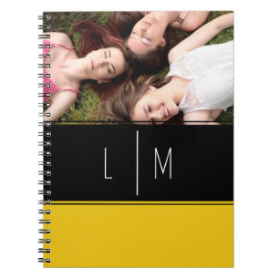 Personalised photo colour block school notebook