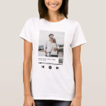 Personalised Photo Couple Love Song T-Shirt<br><div class="desc">Personalised Couple Photo Love Song T-Shirt. Custom romantic gift for girlfriend,  anniversary or valentines day.</div>