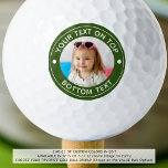 Personalised Photo Custom Colour and Text Golf Balls<br><div class="desc">Easily create a unique,  personalised golf ball with your photo and custom text in your choice of colours for the golfer you know. Contact the designer BEFORE ORDERING via Zazzle Chat or makeitaboutyoustore@gmail.com for design modifications or assistance with personalising or transferring the design to another product.</div>