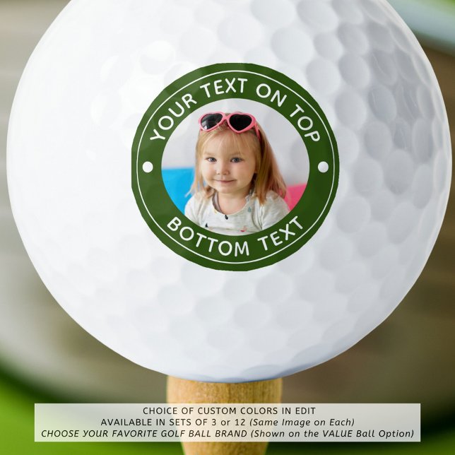 Personalised Photo Custom Colour and Text Golf Balls (Creator Uploaded)