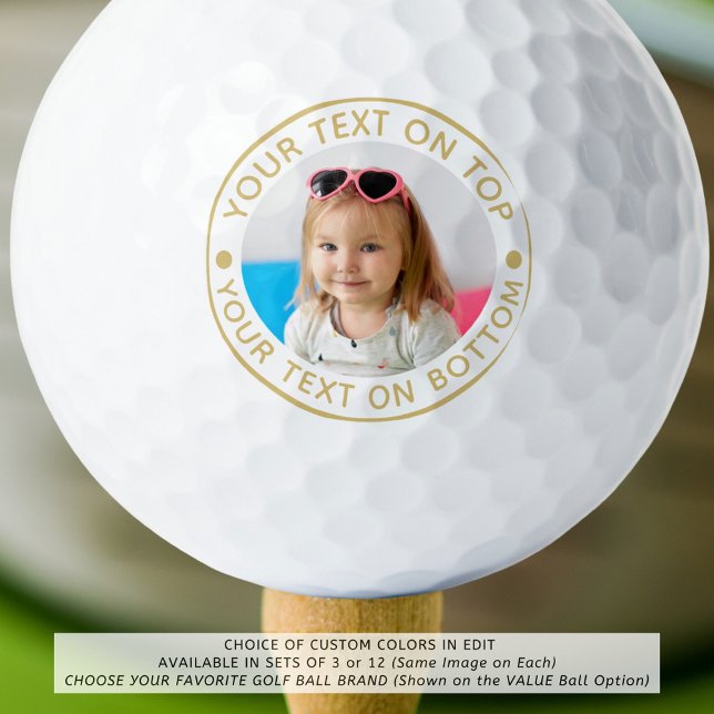 Personalised Photo Custom Colour Text Golf Balls (Creator Uploaded)