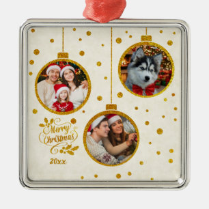Personalised Photo - Custom Family Holiday Decor Metal Tree Decoration