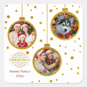 Personalised Photo - Custom Family Holiday Square Sticker