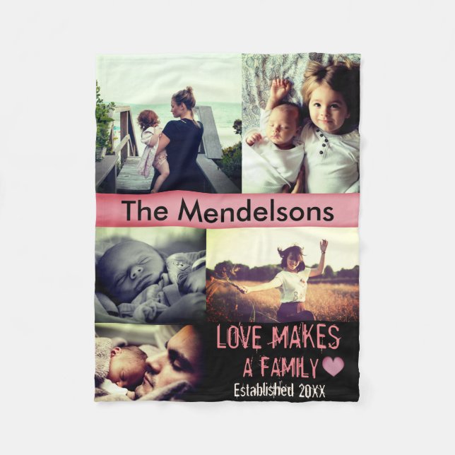 Personalised photo custom message fleece blanket (Front)