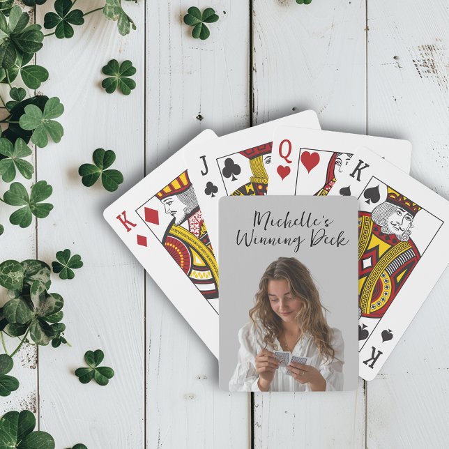 Personalised Photo Custom Name Monogram  Playing Cards (Creator Uploaded)