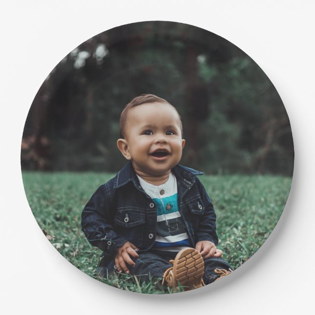Personalised Photo Custom Paper Plate (Front)