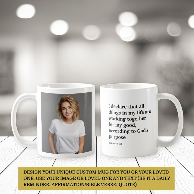 Personalised Photo & Custom Text/ Bible Verse Tea Coffee Mug (Creator Uploaded)