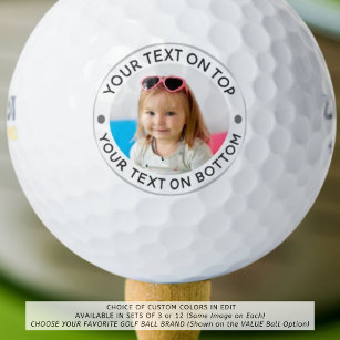Personalised Photo Custom Text Golf Balls