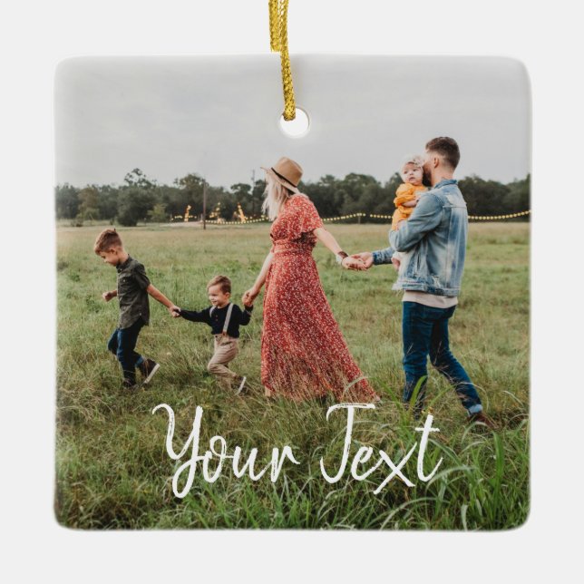 Personalised Photo & Custom Text Template Ceramic Ornament (Front)