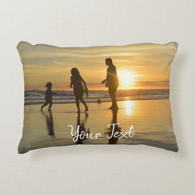 Personalised Photo & Custom Text Template  Decorative Cushion (Front)