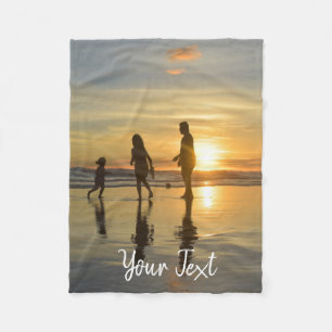 Personalised Photo & Custom Text Template  Fleece Blanket