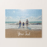 Personalised Photo & Custom Text Template Jigsaw Puzzle<br><div class="desc">Create your own one of a kind design with your own personalised photos and custom text. Use your own photos and text to make it your own. Ideal photo and text template for Mother's day gifts, Father's day gifts, business products, company merchandise, corporate and office decor, home decor, memorial, pets,...</div>