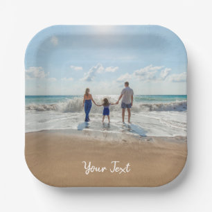 Personalised Photo & Custom Text Template Paper Plate