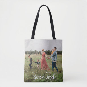 Personalised Photo & Custom Text Template Tote Bag