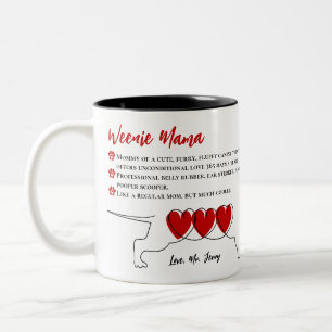 Personalised Photo Dachshund Doxie Mum Definition Two-Tone Coffee Mug
