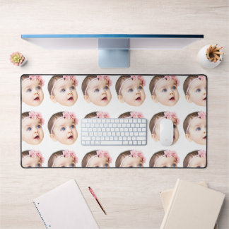 Personalised Photo Desk Mat for Dad, Kids Face