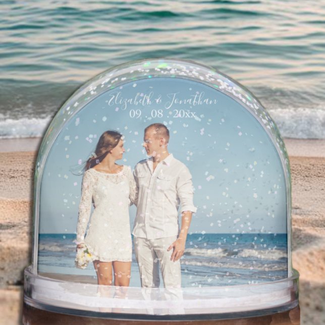 Personalised Photo Destination Wedding Event Snowglobe (Creator Uploaded)