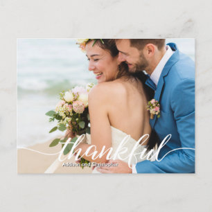 Personalised Photo Destination Wedding Thank You Announcement Postcard