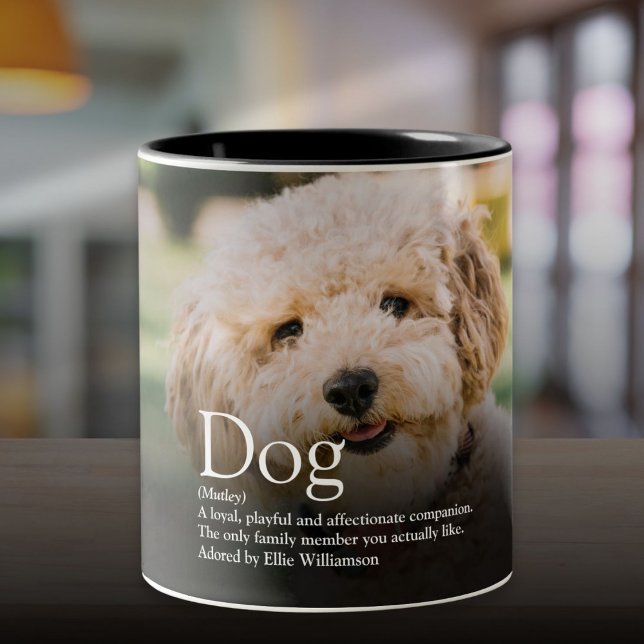 Personalised Photo Dog Definition Two-Tone Coffee Mug (Personalized Photo Dog Definition Two-Tone Coffee Mug)