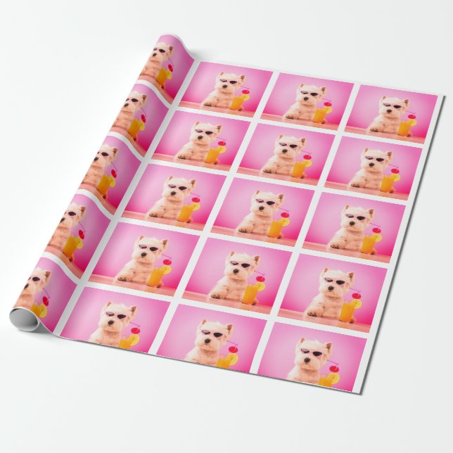 Personalised Photo Dog Gift Wrap (Unrolled)
