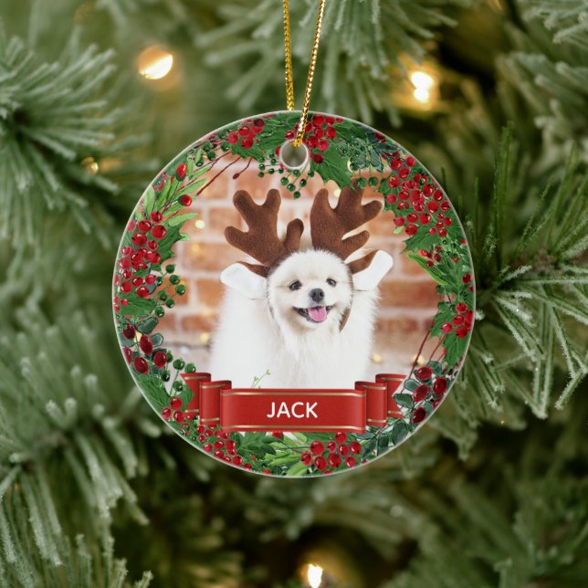 Personalised Photo Dog Lover Christmas Ornament (Tree)