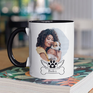Personalised Photo Dog Memorial Angel Wings Mug