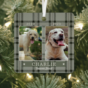 Personalised Photo Dog Memorial Keepsake Metal Tree Decoration
