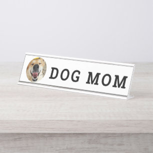 Personalised Photo Dog Mum Desk Name Plate