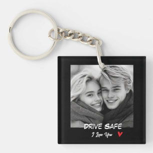 Personalised Photo Drive Safe I love You Key Ring