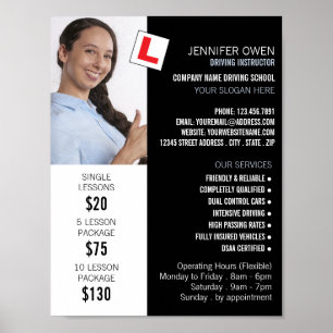Personalised Photo, Driving School, Instructor Poster