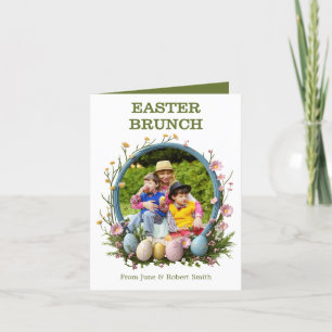 Personalised photo easter floral holiday card