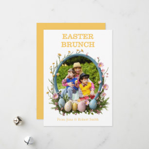 Personalised photo easter floral holiday card