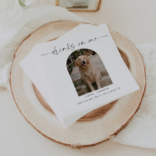 Personalised Photo Elegant Dog Wedding Napkin