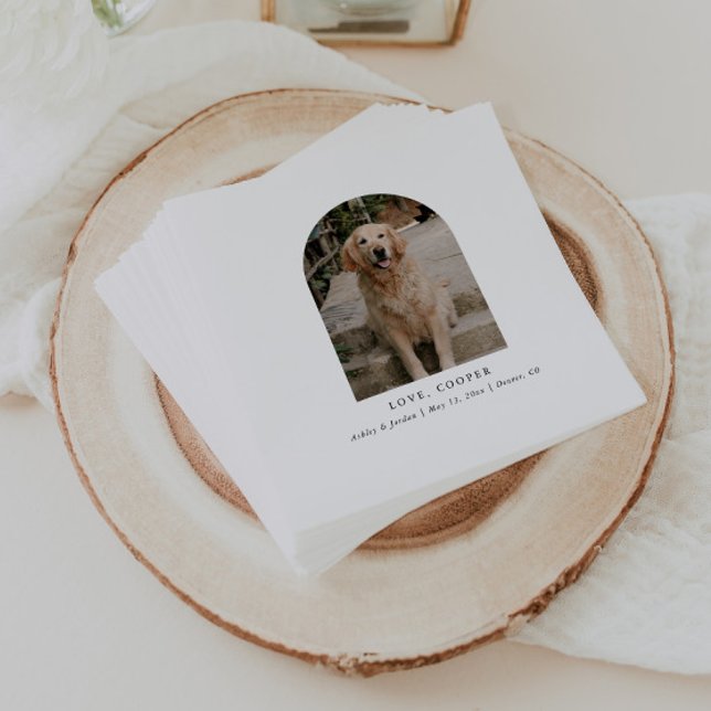 Personalised Photo Elegant Dog Wedding Napkin (Creator Uploaded)