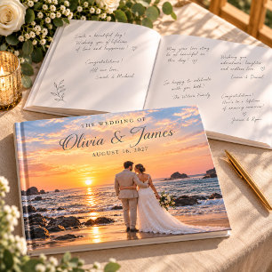 Personalised Photo Elegant Modern Keepsake Guest Book