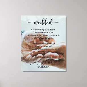 Personalised Photo Elegant Wedded Poem Canvas Print
