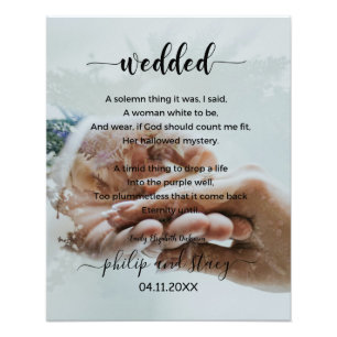 Personalised Photo Elegant Wedded Poem Print