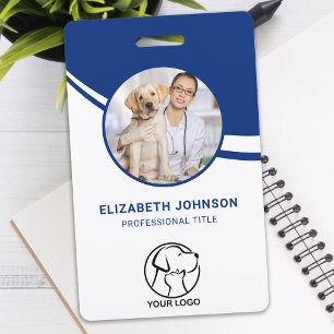 Personalised Photo Employee Bar Code Logo Name ID Badge