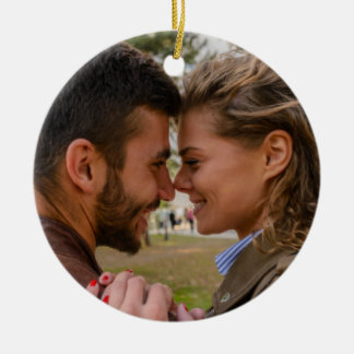 Personalised photo engagement Christmas  Ceramic Tree Decoration