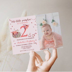 Personalised Photo Fall 2nd Birthday Invitation