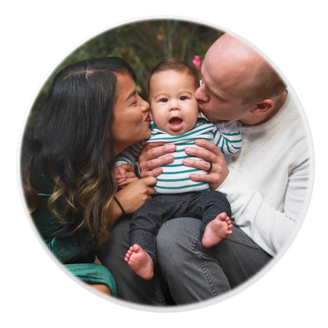 Personalised Photo Family Ceramic Knob (Front)