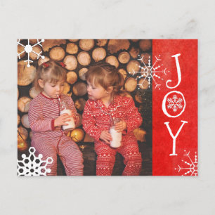 Personalised Photo Family Christmas Joy Red Card