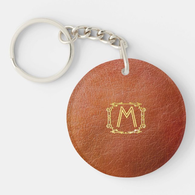 Personalised Photo Faux Leather Keyring (Front)