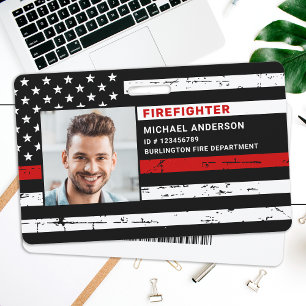 Personalised Photo Fireman ID Card Firefighter ID Badge