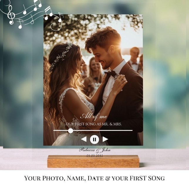 Personalised, Photo, First Song, Wedding Sign (Personalized, Photo, First Song, Wedding, Memory, Acyrly Sign for Couples /Newylweds.)