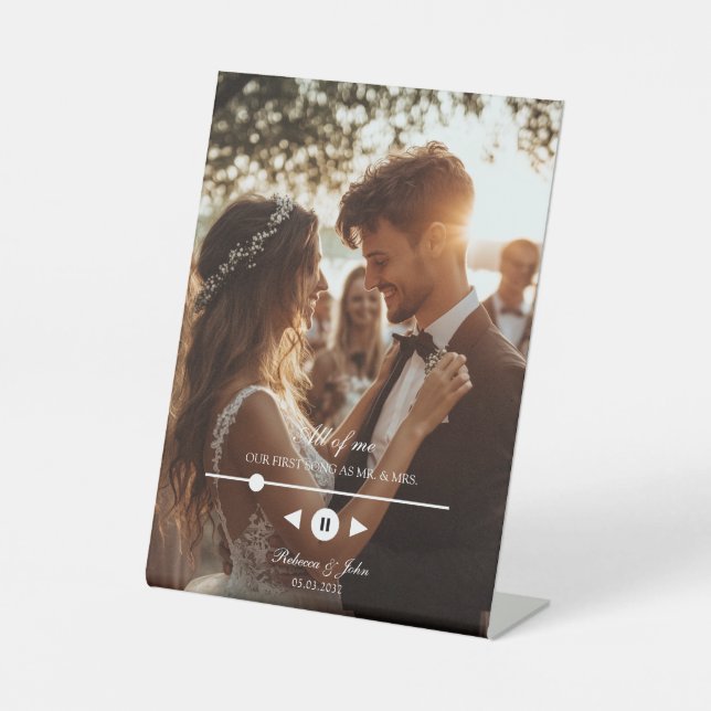 Personalised, Photo, First Song, Wedding Sign (Front)