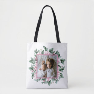Personalised Photo Floral Frame Double-Sided  Tote